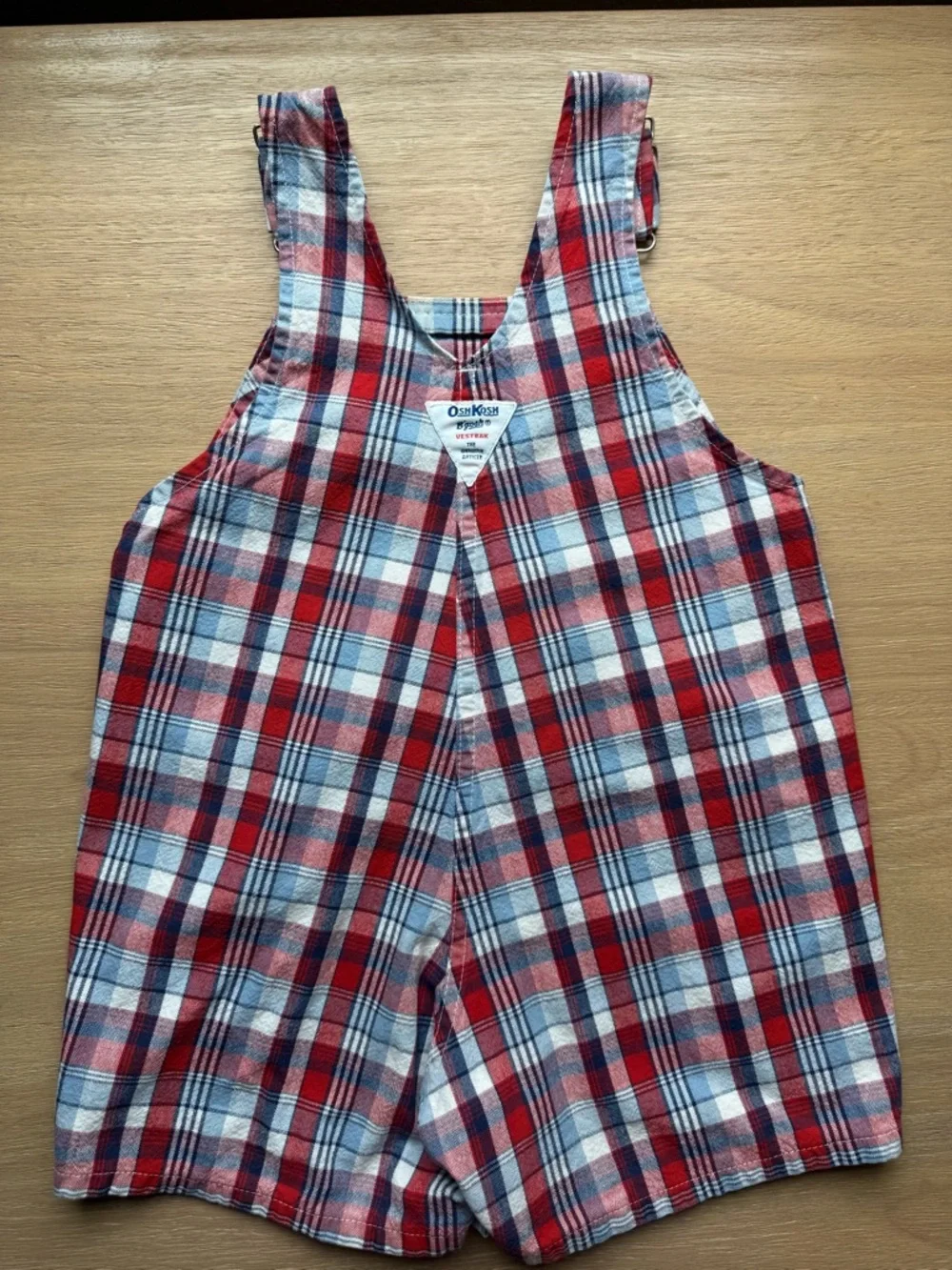 Vintage Oshkosh B'Gosh Plaid Overalls 3T Patriotic
